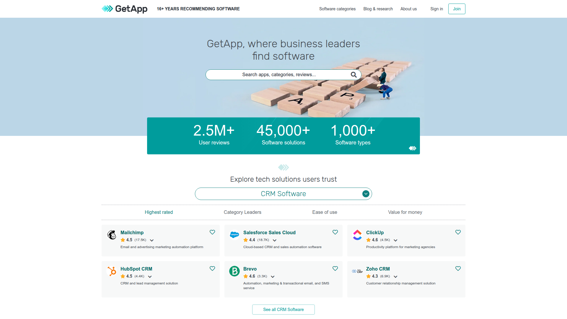 GetApp website screenshot