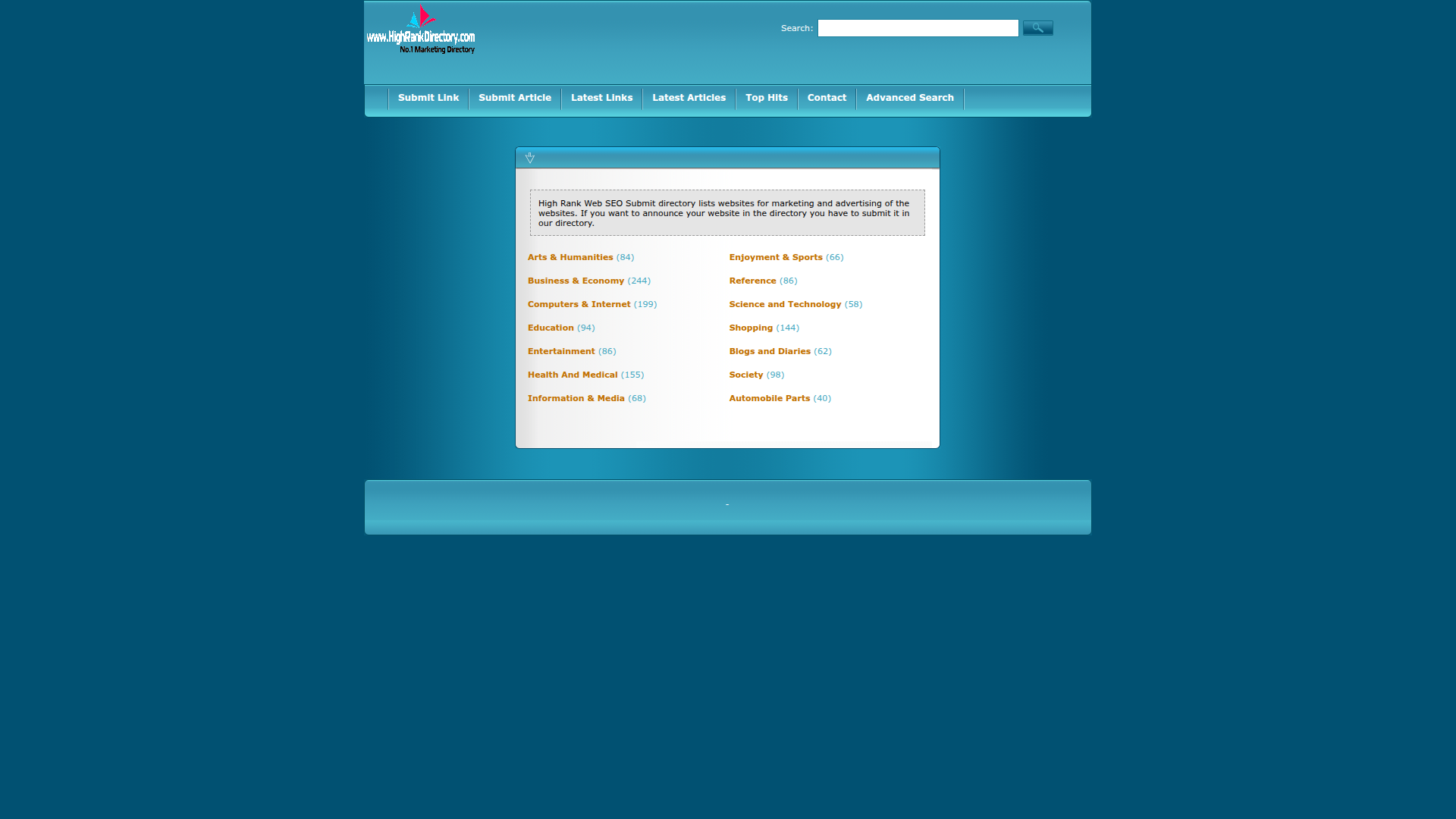 High Rank Directory website screenshot