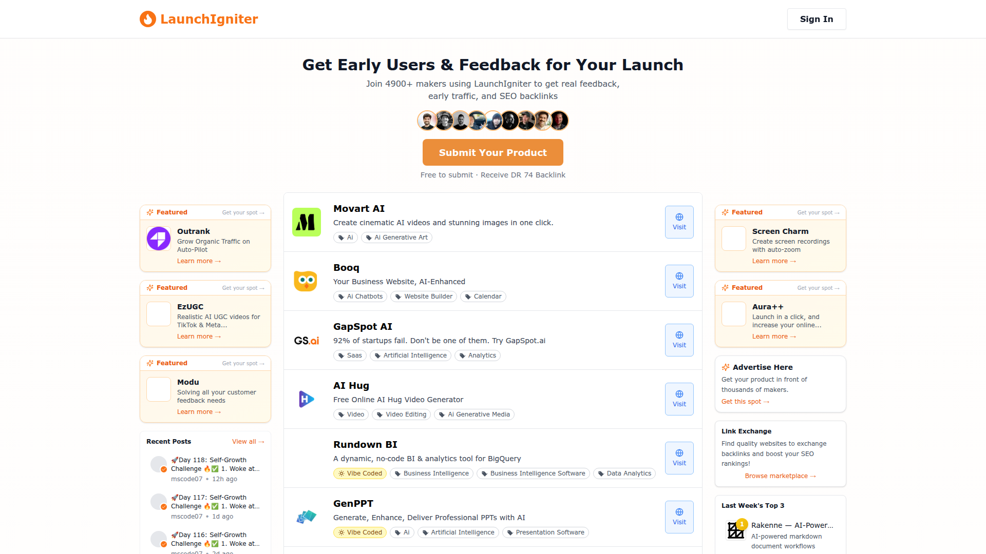 Launch Igniter website screenshot