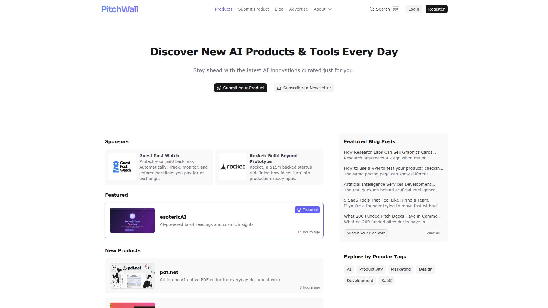 PitchWall website screenshot