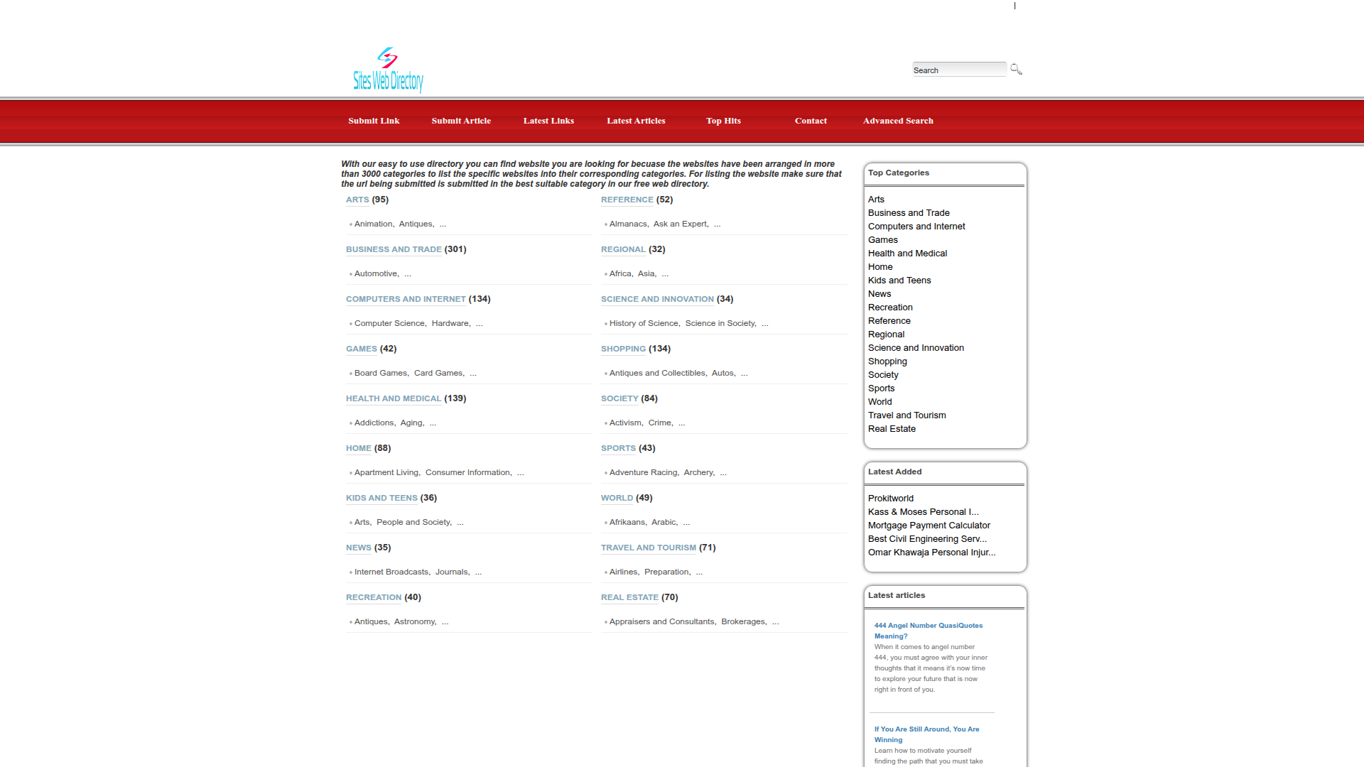 Sites Web Directory website screenshot