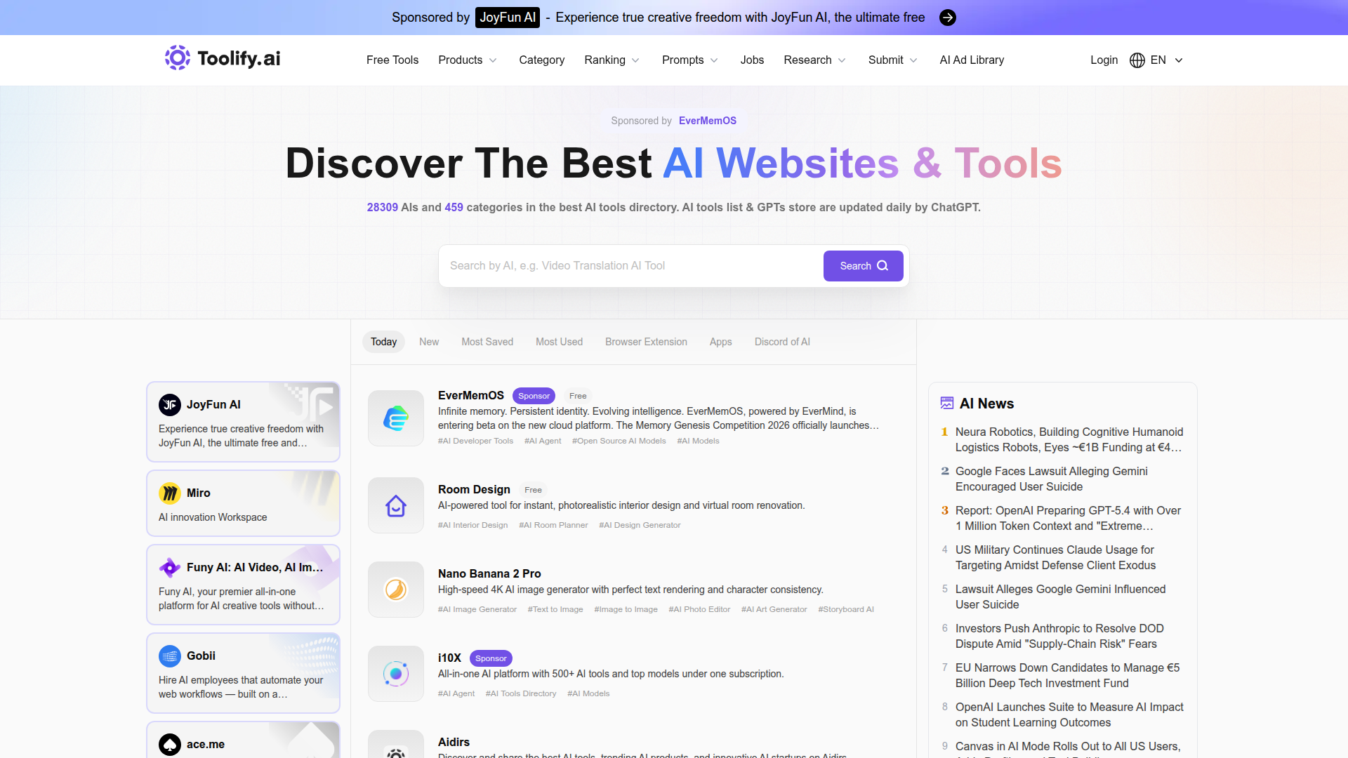 Toolify.ai website screenshot
